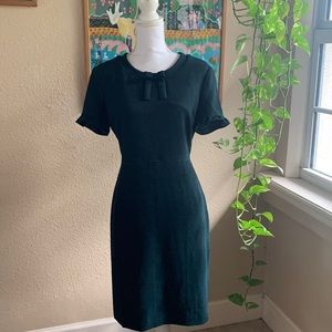 KARL LAGERFIELD PARIS BOTTLE GREEN 40s STYLE DRESS BELOW KNEE 12. NWOT